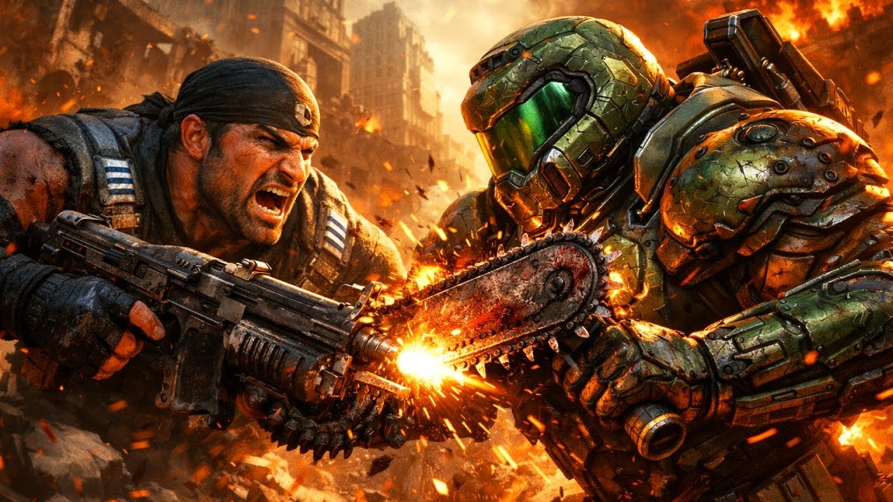 What If The Doomslayer Arrived In Gears of War?