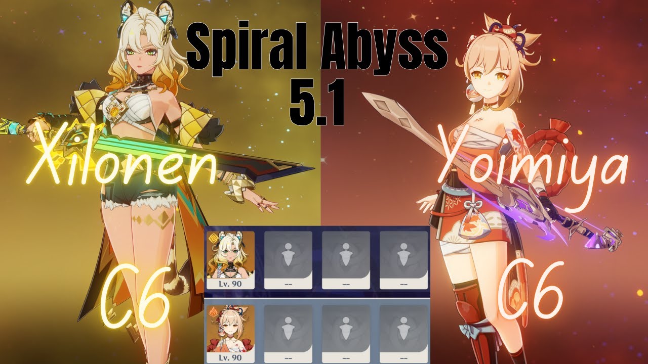 C6 Yoimiya & Xilonen SOLO Spiral Abyss 5.1 | Genshin Impact