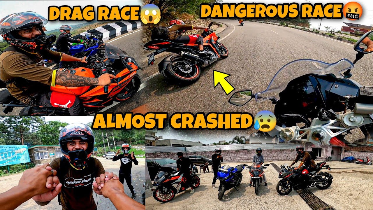 ALMOST CRASHED😰 | KTM vs NINJA vs Apachai🤬| DRAG RACE😱| Who won? Training back Workout ❤️. Pushups❤️