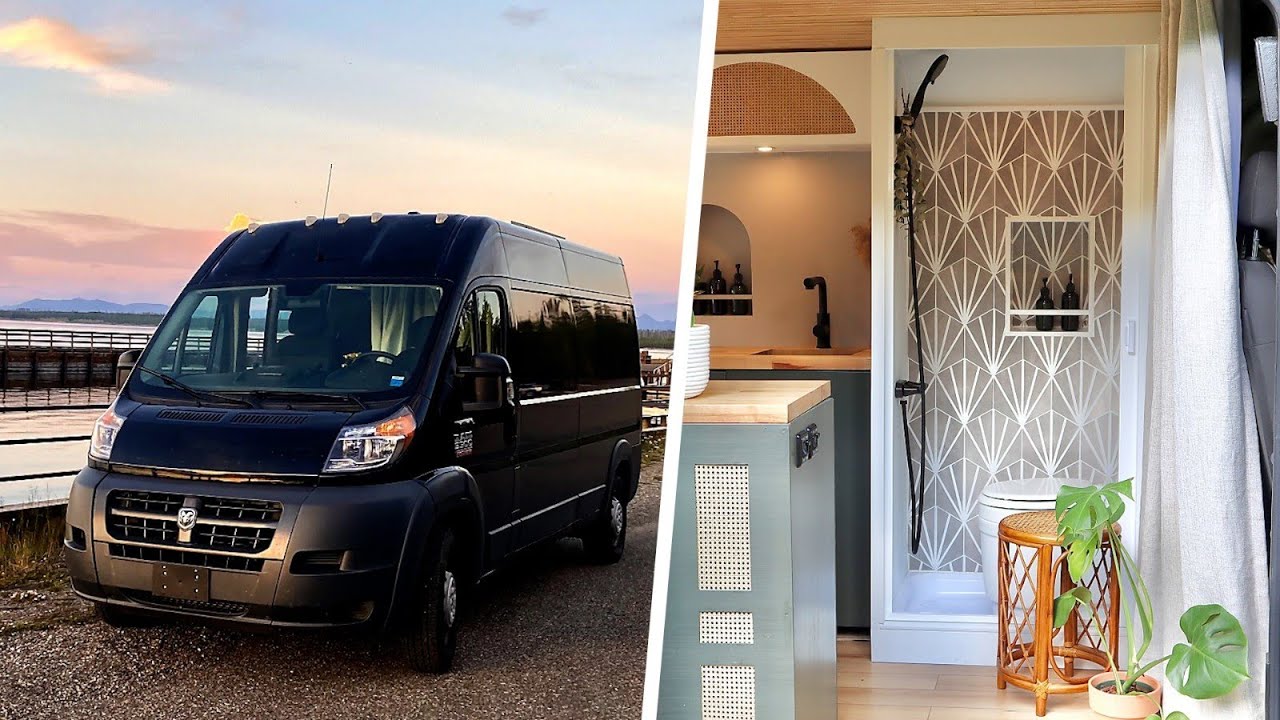 THE PERFECT VAN CONVERSION? 🚐// With Toilet, 12V AirCon! & Home Cinema 🎥