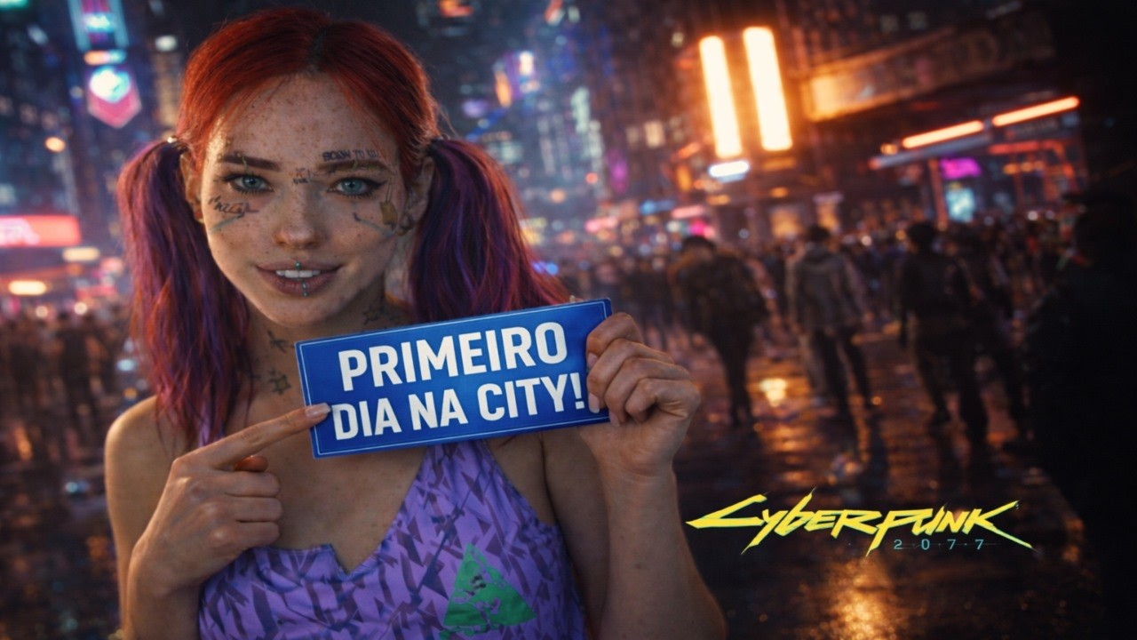 Primeiro dia na Night City… e o clima já esquentou 😅 | Cyberpunk 2077