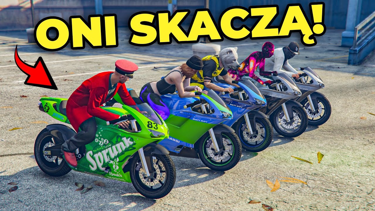 POTĘŻNA SZKOŁA STUNTÓW NA SZYBKICH MOTORACH w GTA 5 Online Hogaty i EKIPA