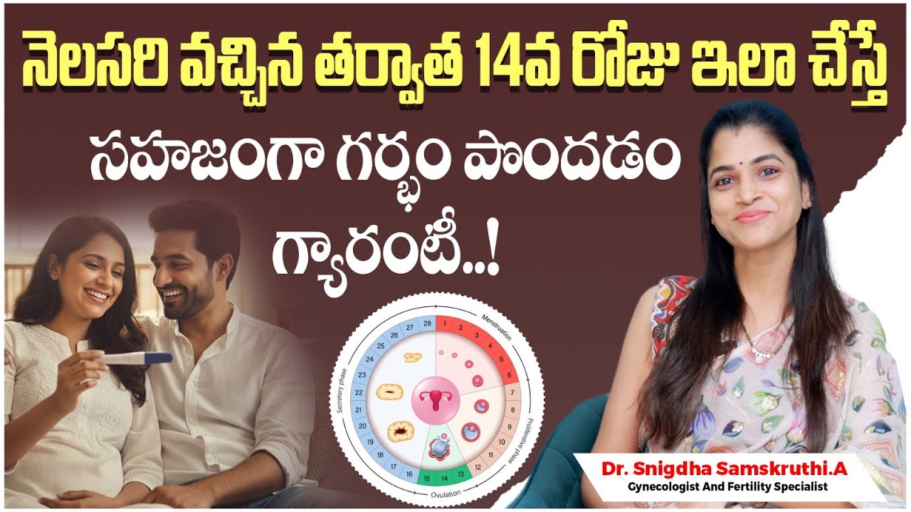 నెలసరి వచ్చిన తర్వాత 14వ రోజు || Tips to Get Pregnant Naturally in Telugu || Jeevan Fertility Center