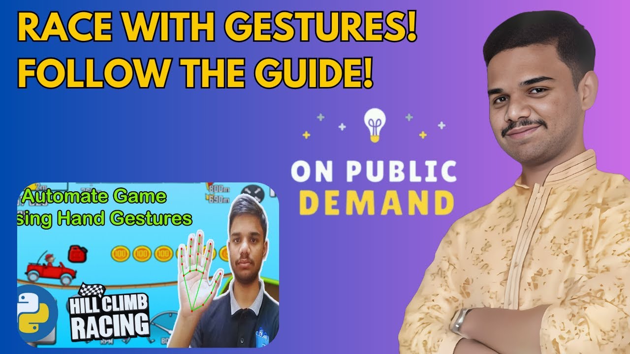 Control Hill Climb Racing Game with Hand Gestures! 🕹️👐 || Step-by-Step Guide 💁