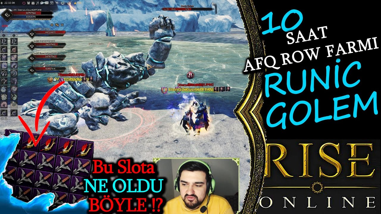 Rise Online 10 Saat ROW Runic Golem Farmı 