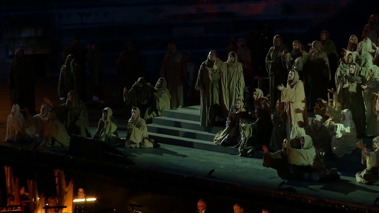 Arena di Verona, Placido Domingo's 50 anniversary night, Jordi Bernacer dirige va pensiero, Nabucco