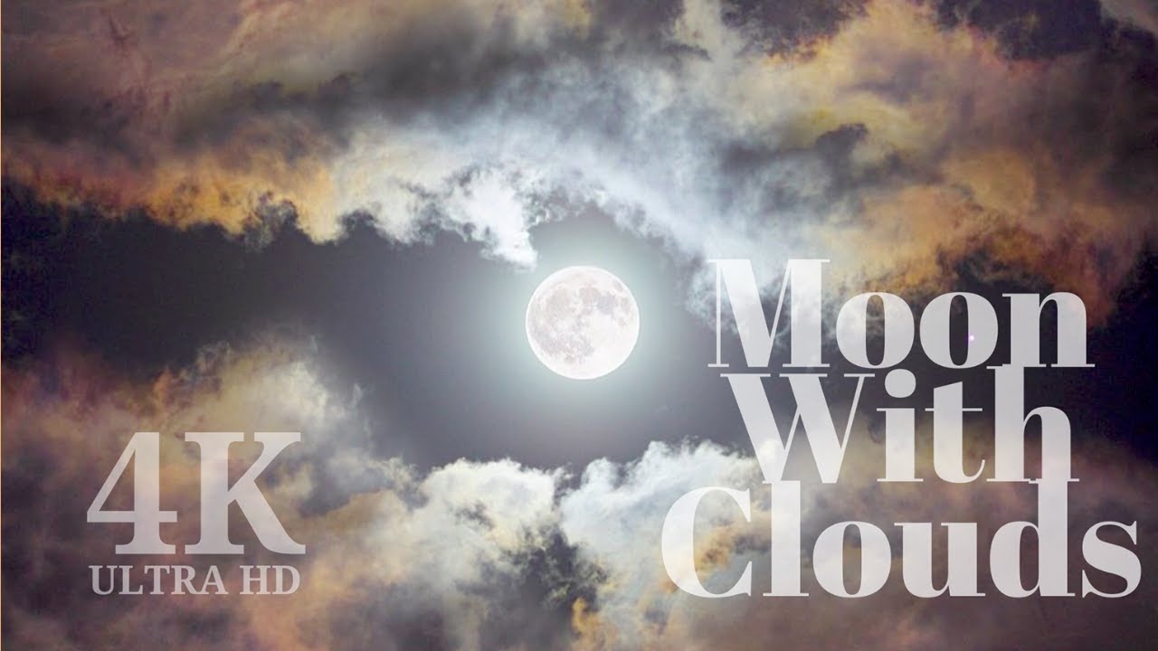 Moon with clouds | Nature video | 4K | Copyrights free footage