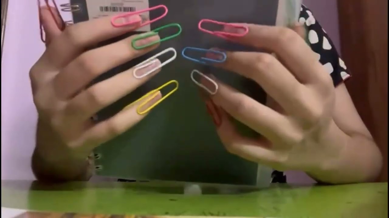 ASMR TAPPING WITH PAPER CLIP NAILS🤍