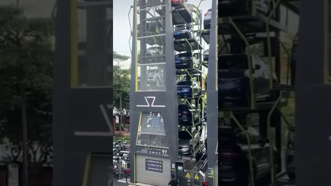 Tempat parkir mobil modern bertingkat