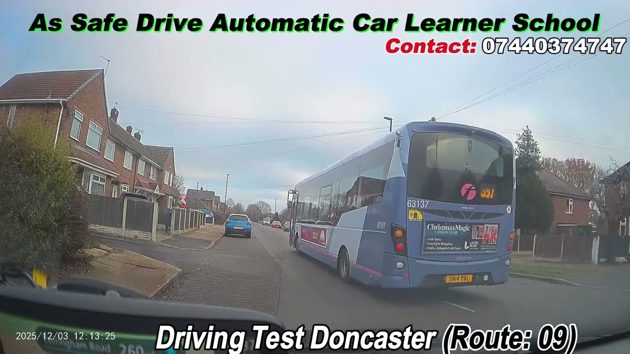 Real Driving Test Failed (Test Route 09). Doncaster. As Safe Drive Automatic Car Learner School
