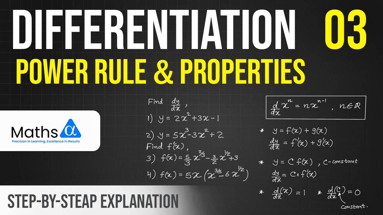 Differentiation | Part 03 – Power Rule and Properties (A/S) | Maths Alpha | Dharana Siriwarnage