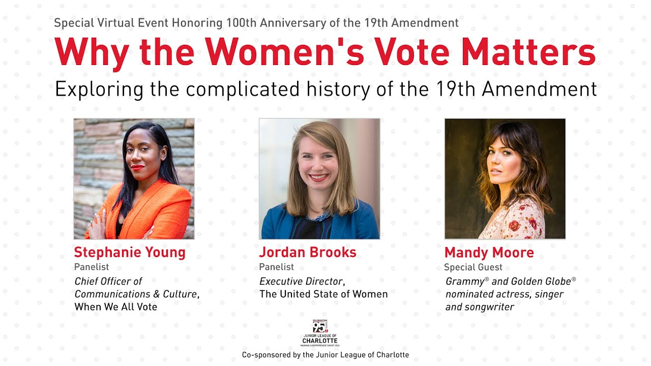 Why the Women's Vote Matters: Junior League, Mandy Moore, United State of Women & When We All Vote