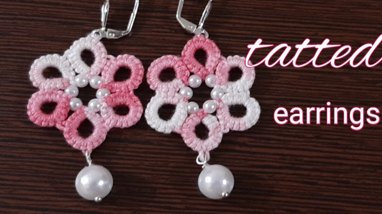 #37 Needle tatting: tat flower earrings/tatted earrings ||हिन्दी ||English subtitles ||
