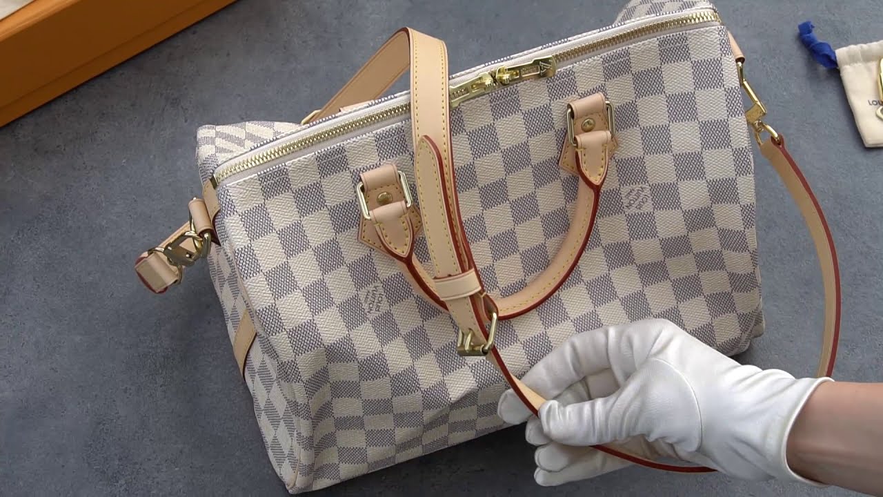 LOUIS VUITTON Speedy 30 vs. Speedy Bandouliere 30 Comparison Azur Damier - Unboxing + Review