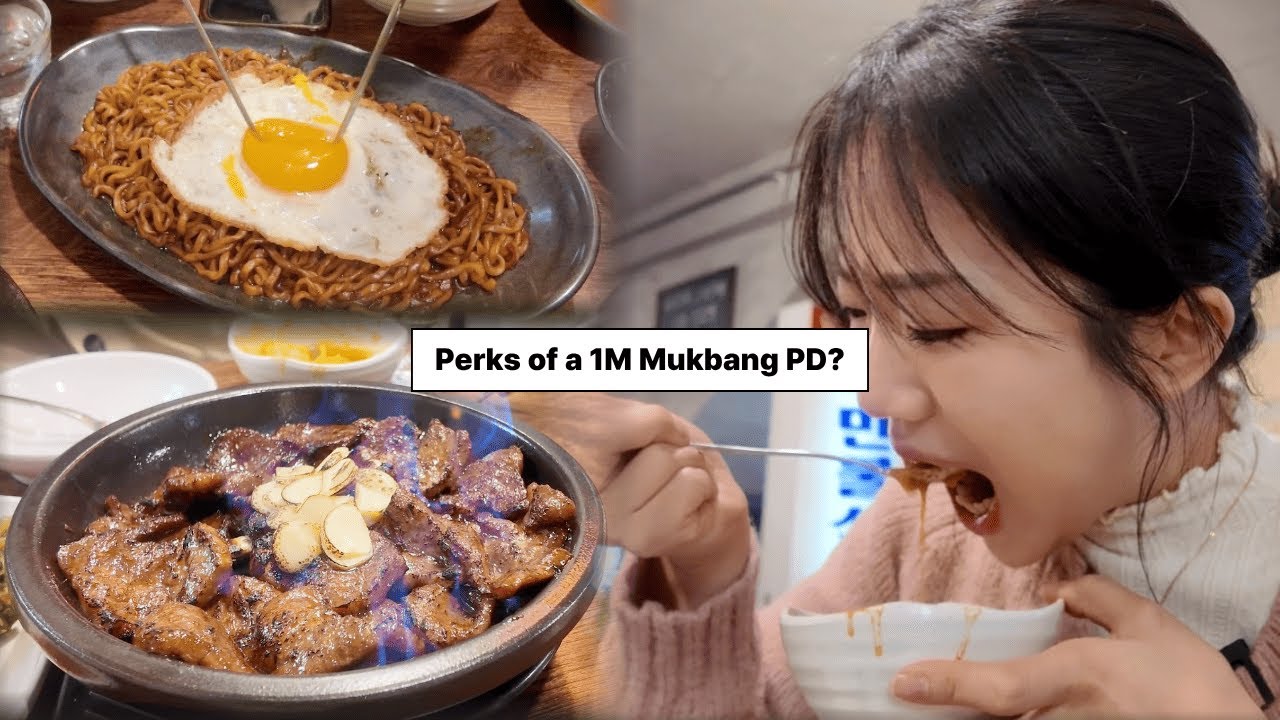 100만먹방채널PD의 촬영중 먹방ㅣThe PD who eats while filming a 1M Mukbang: Eating Mukbang together on set