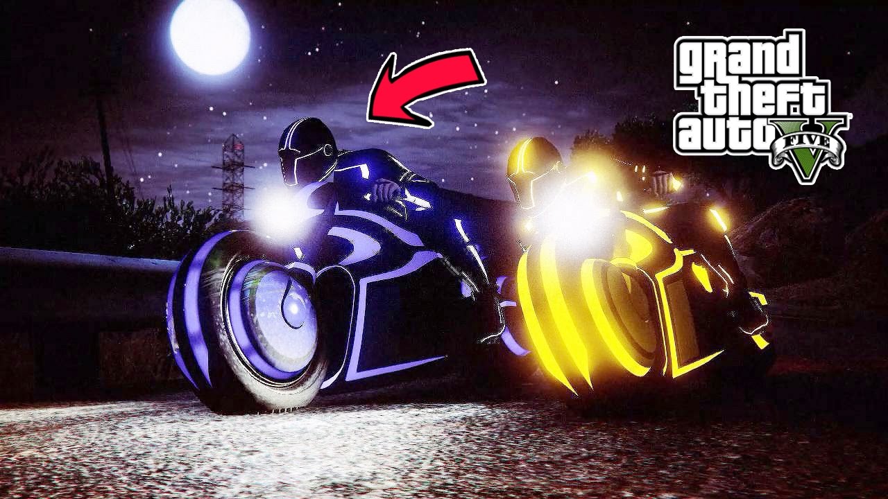 استعراض اخطر دراجات نارية في لعبة حرامي السيارات 5 - Grand Theft Auto V ONLINE TRON DLC