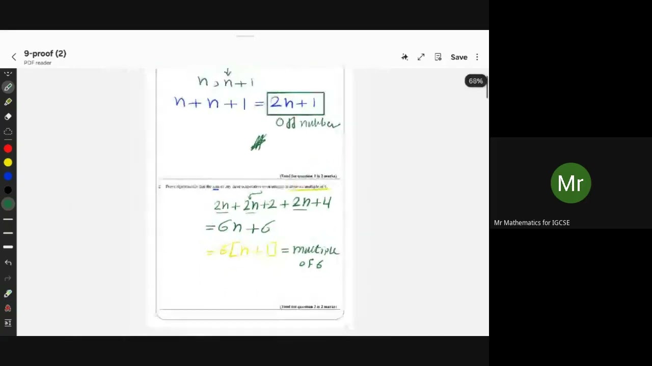 ALGEBRAIC PROOF GCSE IGCSE MATH EDEXCEL