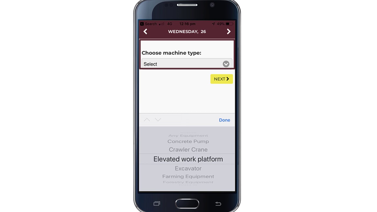 Pre-Start check list app