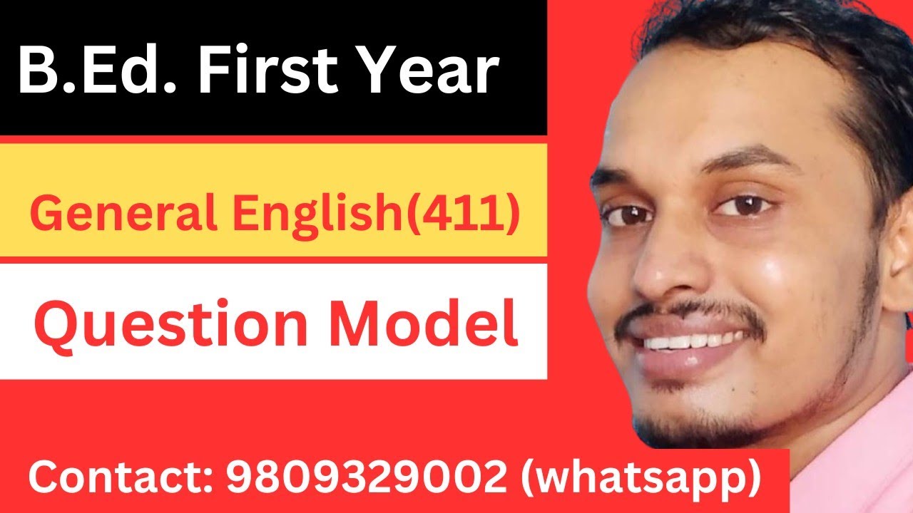 Question Model | B.Ed. First Year | General English Online Class by shyam Sir