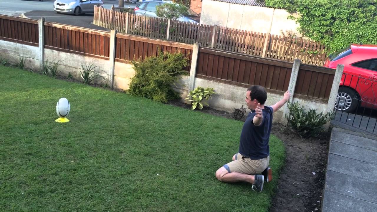 Dad and lad rugby kick fail funny vids fails