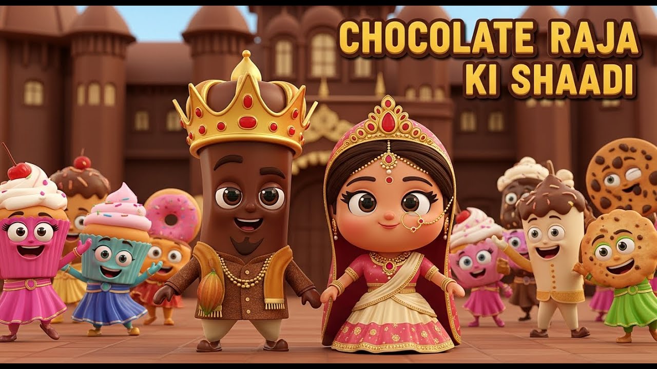 Chocolate Raja Ki Shaadi 👑🍫 | Royal 3D Hindi Kids Song | Dessert Wedding Cartoon | Sweet Fun Rhyme
