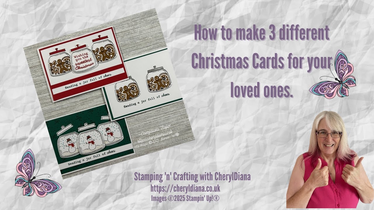 How I made 3 different Christmas Cards using the Jar of Joy and matching punch for your loved ones.