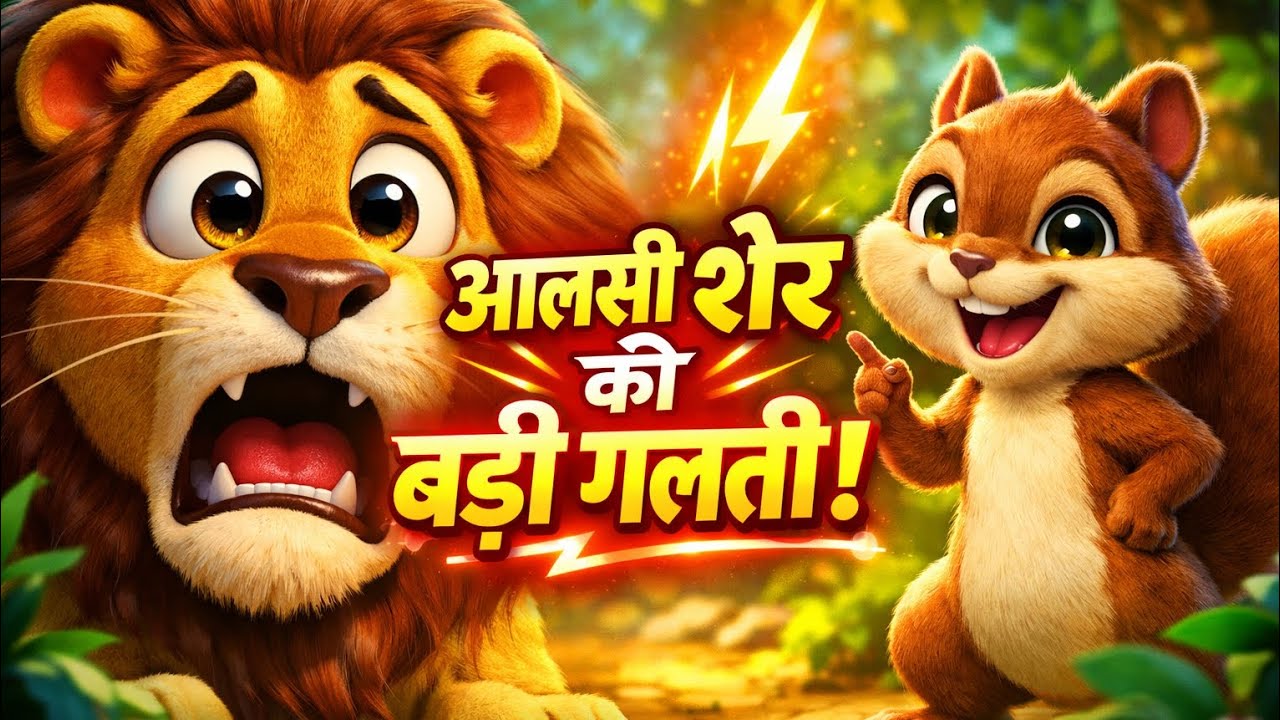Aalsi Sher Ki Badi Galti! 😱 आलसी शेर की बड़ी गलती 🦁 | बच्चों की सीख देने वाली कहानी | Hindi  Story