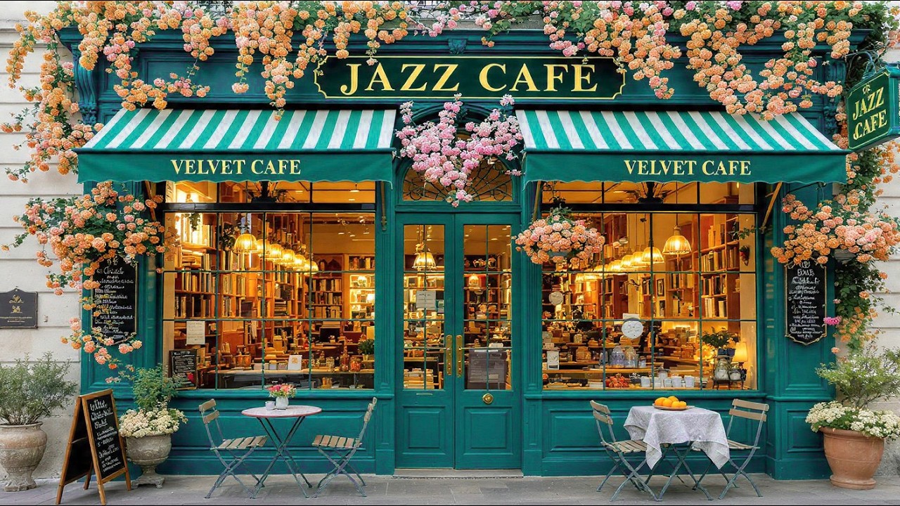 Cozy Paris Jazz Café 🌸Relaxing Coffee Shop Ambience, Smooth Jazz for Study, Work & Peaceful Evenings