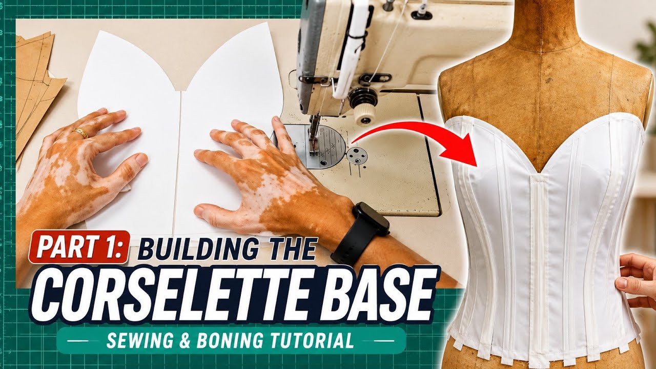 Pt 1 : Building the Corselette Base – Sewing & Boning Tutorial | How to Make Corset | How to Sew 