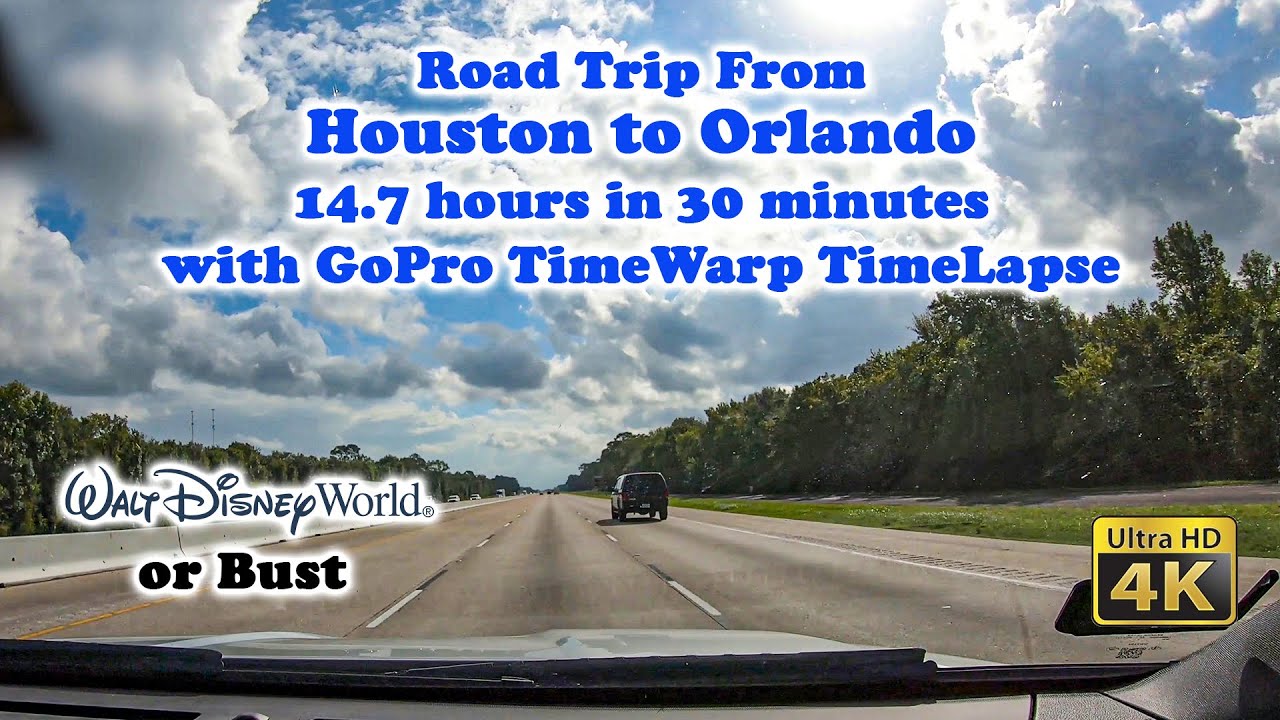 2019 Road Trip From Houston to Orlando 14.7 hours in 30 minutes with GoPro TimeWarp TimeLapse 4K