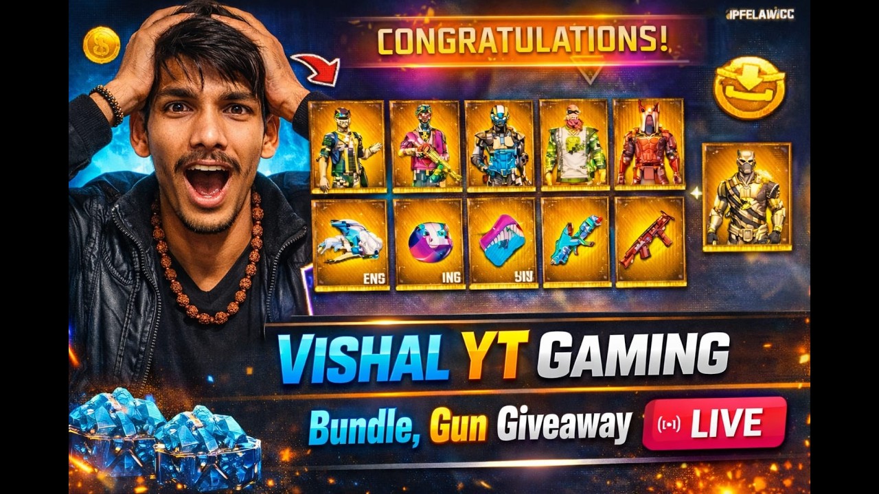 VISHAL YT Live 🔴 Today Big Giveaway Diomand & Giveaway Custom 😍 #freefire #shortslive #Giveaway #ff