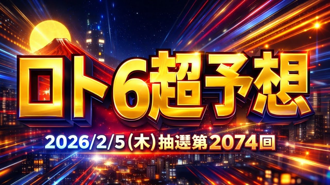 【ロト6予想】【ロト6最新】2026年2月5日(木)抽選第2074回ロト6超予想★ｷｬﾘｰｵｰﾊﾞｰ8億2698万4918円！連敗はここで食い止めつつ！1等当てる！でどうよ!？