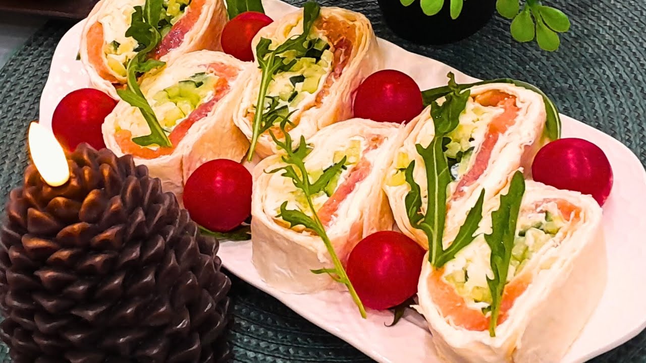 Salmon rolls - a vibrant appetizer for a festive table
