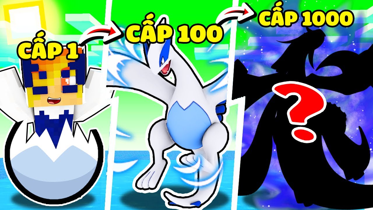 JACK EM BÉ LUGIA CẤP 1 TIẾN HÓA THÀNH SHADOW LUGIA BÓNG TỐI CẤP 1000 TRONG MINECRAFT