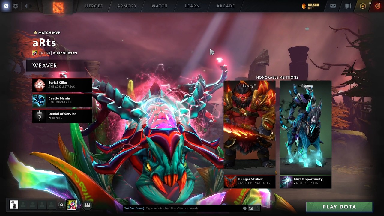 aRts Weaver 2 Dota 2 Gameplay