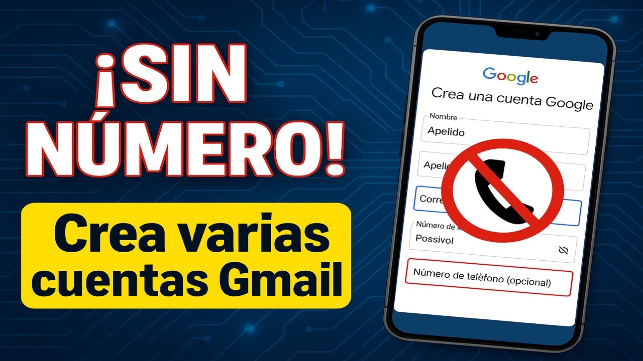 ✅ Cómo Crear Varias Cuentas Gmail SIN Número Telefónico 2026 💯