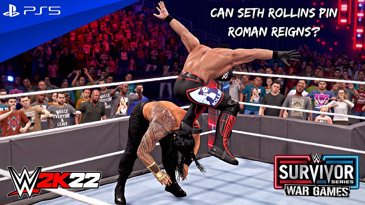WWE 2K22 - Seth Rollins vs. Roman Reigns - No Holds Barred Match at Survivor Series | PS5&trade; [4K60]