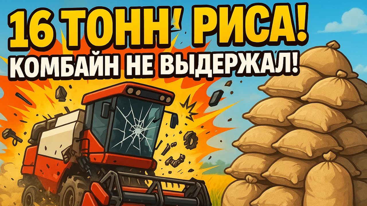 Доминикана / Собрали 16 тонн риса / Комбайн не выдержал