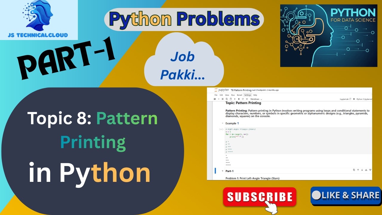 What is Pattern Printing in Python ? | Print Left-Angle Triangle | Print Hollow Square.