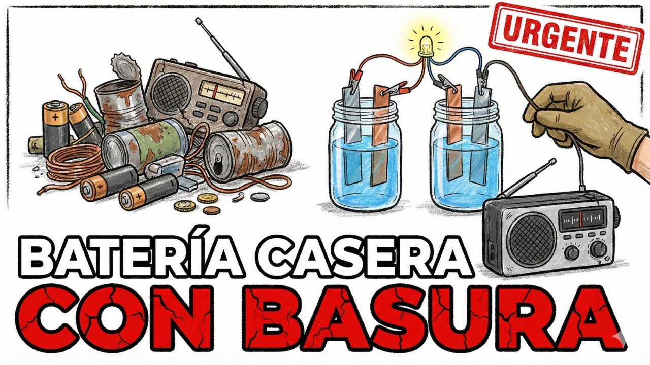Cómo Construir una Batería con BASURA Que Realmente Funciona (Truco de Energía Post-Apocalíptico)