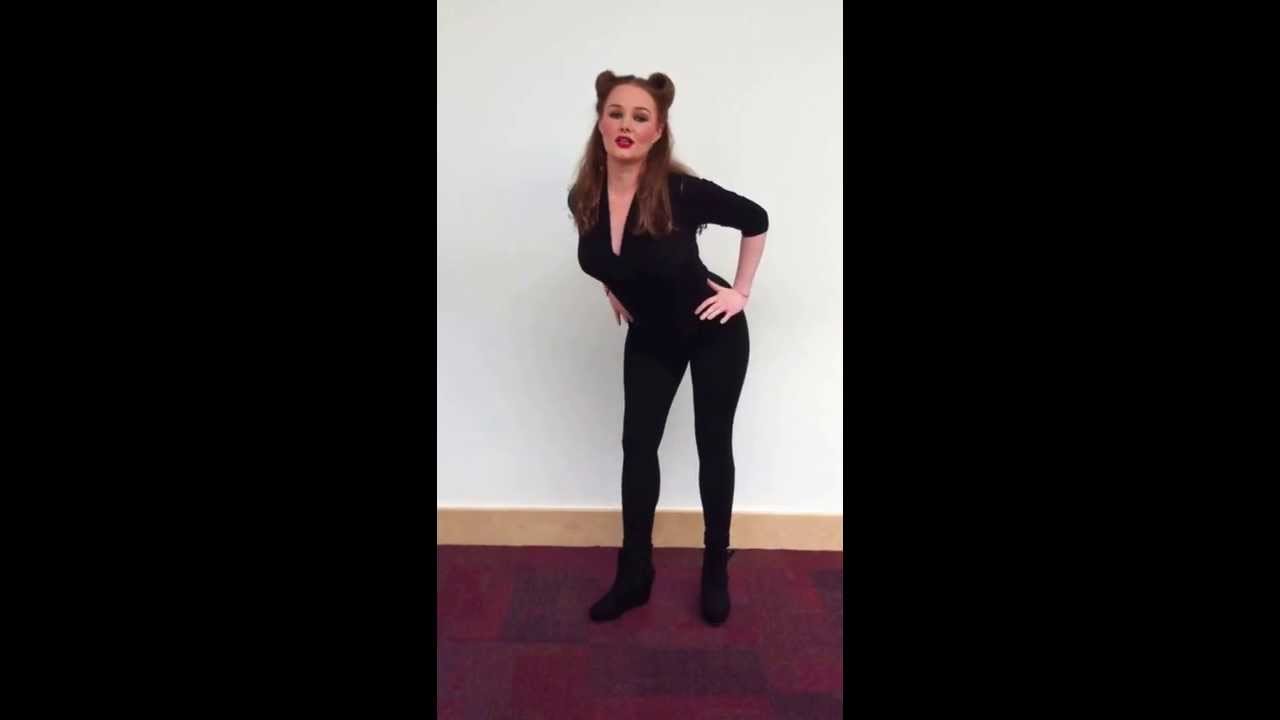 Miss Mercury Flame demonstrates her burlesque moves for the Oxford Mail