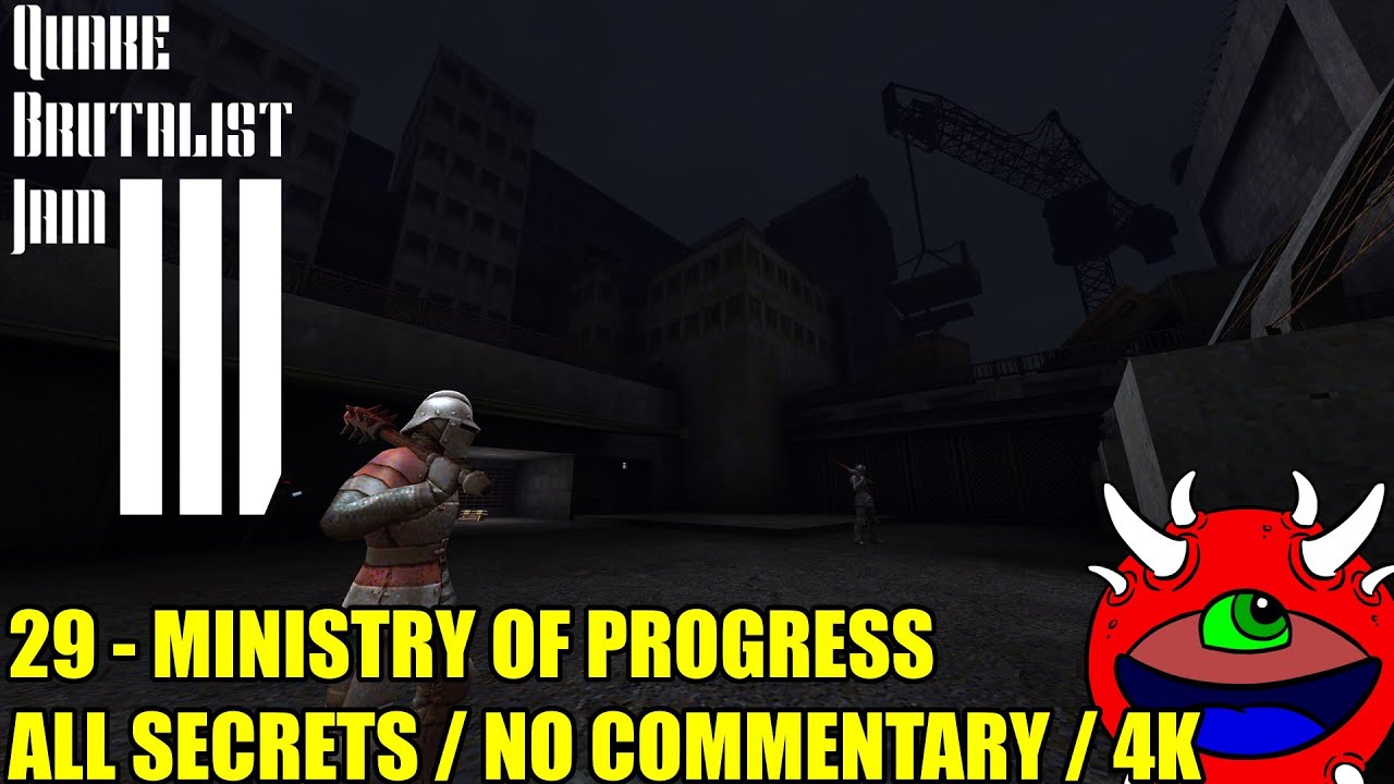 Quake Brutalist Jam III - 29 Ministry of Progress - No Commentary 100% Secrets