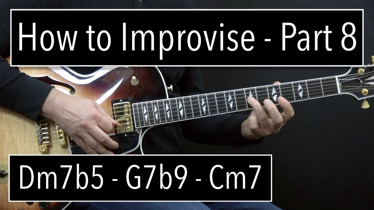 How to Improvise - Basics Part 8 - Dm7b5 - G7b9 - Cm7 - Jazz Guitar Lesson by Achim Kohl