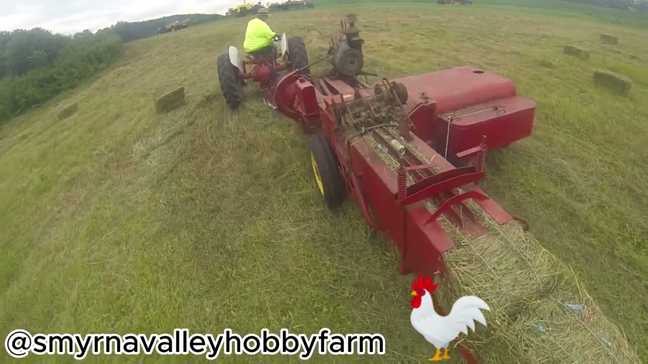 Baling hay with the Ford 8n!  @smyrnavalleyhobbyfarm