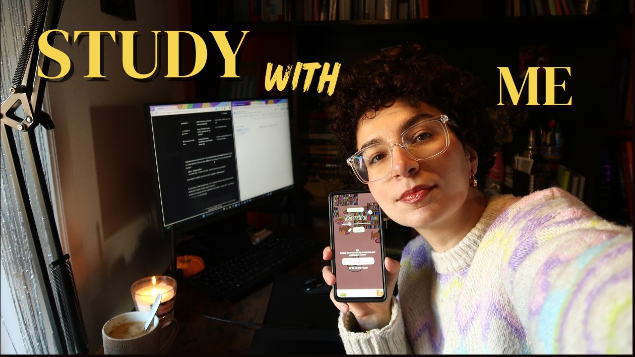 STUDY/WORK WITH ME, 2H of productivity, pomodoro method | cozy & calm (106)
