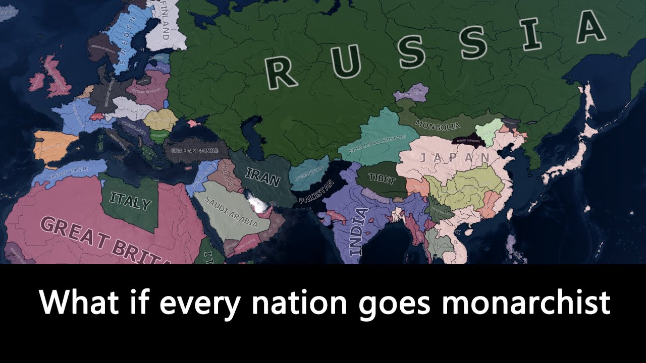 What if every nation goes monarchist - Hoi4 Timelapse