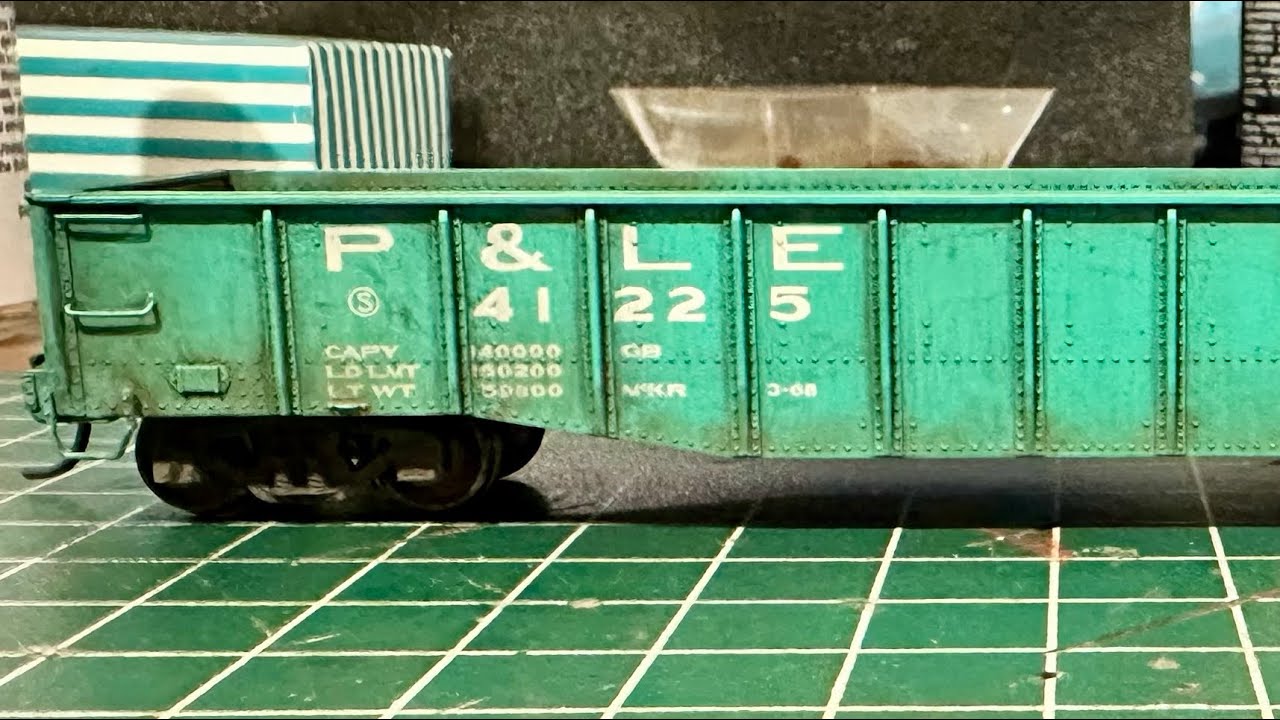 Weathering a P&LE Gondola Saturday Night Live Weathering