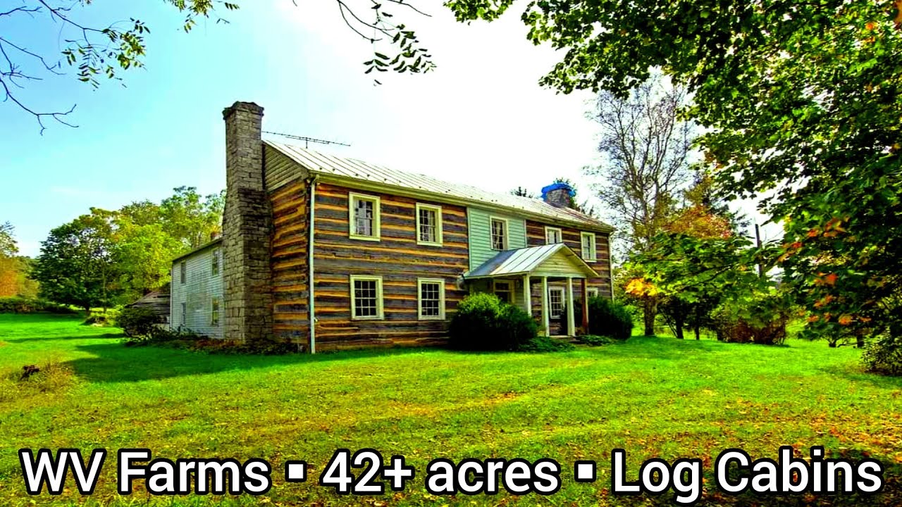 West Virginia Farmhouse For Sale | 42+ acres | Double Log Cabins | West Virginia Land For Sale