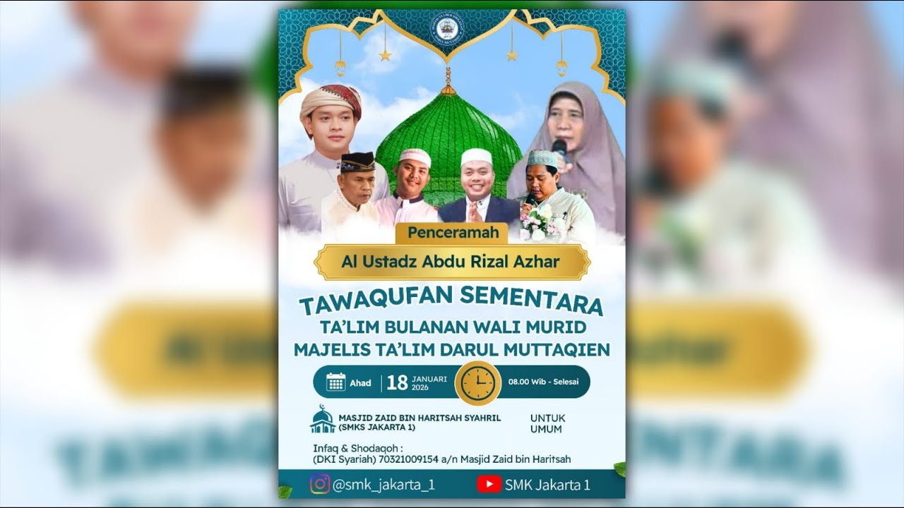 🔴 LIVE | TAWAQUFAN SEMENTARA TA'LIM BULANAN WALIMURID | SMKS JAKARTA 1 | 18/01/2026
