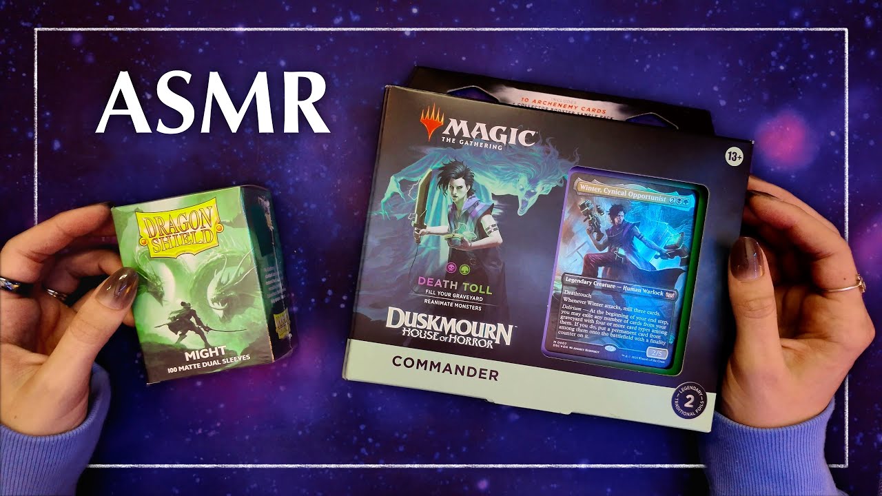 ASMR Magic: The Gathering | Death Toll Commander Card Reading and Sleeving | Soft Spoken